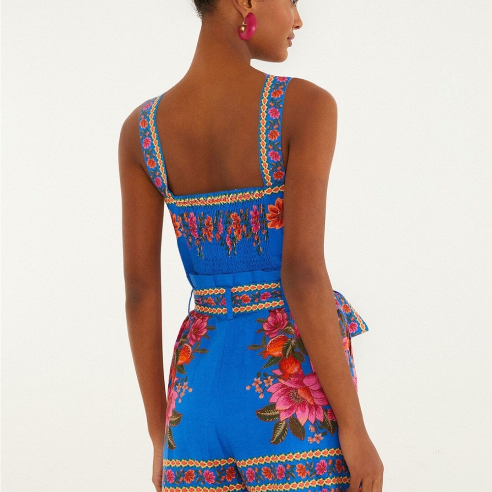 NWT Farm Rio Floral Blue Romper - Picture 4 of 8